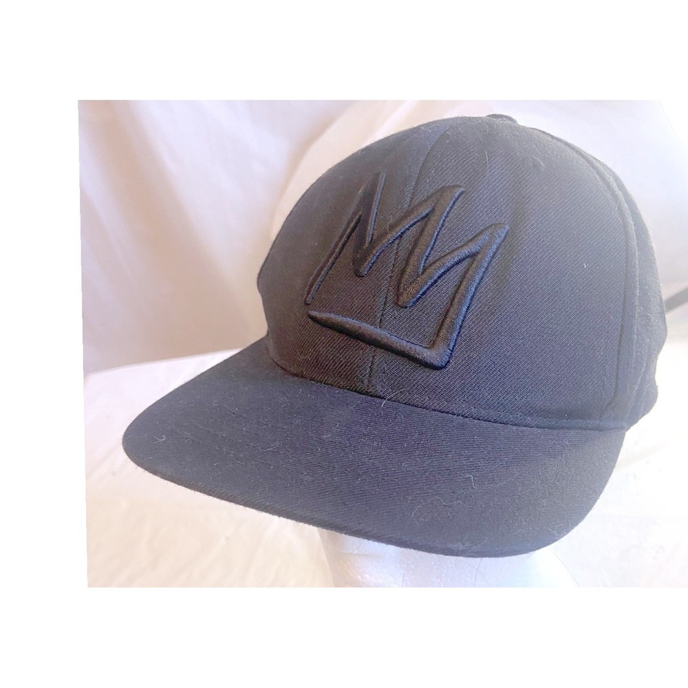 Mammoth Mens Black Snapback Hat Crown Logo Embroidered Adjustable Flat Bill Cap